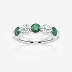 GWA196 - product video for 4.7 mm Round Cut Emerald and 1 7/8 ctw Round Lab Grown Diamond Anniversary Band