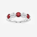 GWA196 - product video for 4.7 mm Round Cut Ruby and 1 7/8 ctw Round Lab Grown Diamond Anniversary Band