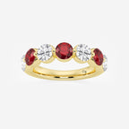 GWA196 - product video for 4.7 mm Round Cut Ruby and 1 7/8 ctw Round Lab Grown Diamond Anniversary Band