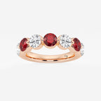 GWA196 - product video for 4.7 mm Round Cut Ruby and 1 7/8 ctw Round Lab Grown Diamond Anniversary Band
