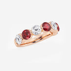 GWA196 - Additional Image 1 for  4.7 mm Round Cut Ruby and 1 7/8 ctw Round Lab Grown Diamond Anniversary Band