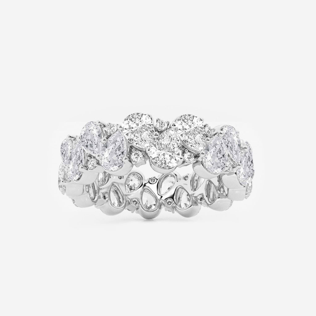 GWA198 - 3 7/8 ctw Pear and Round Lab Grown Diamond Alternating Eternity Band