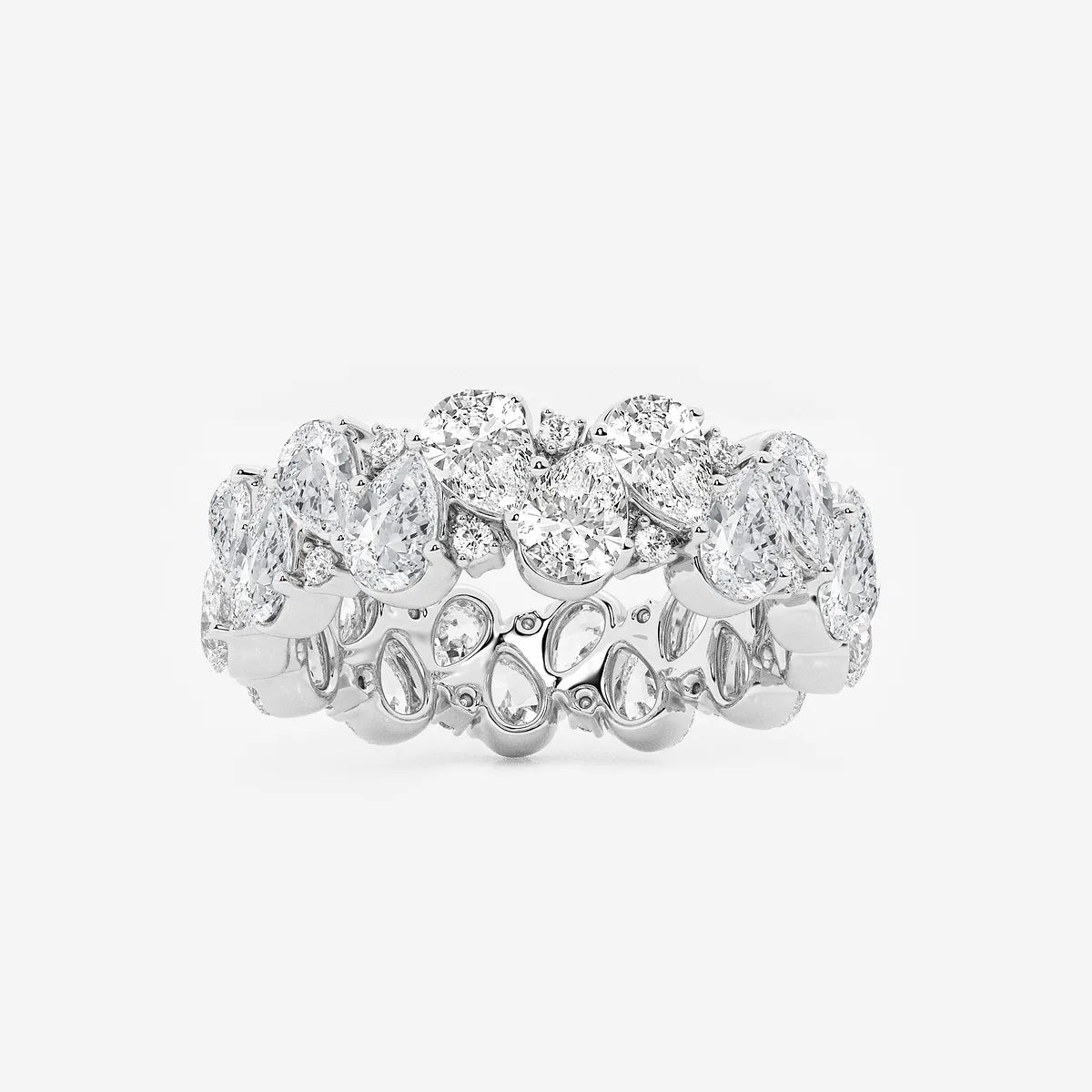GWA198 - product video for 3 7/8 ctw Pear and Round Lab Grown Diamond Alternating Eternity Band
