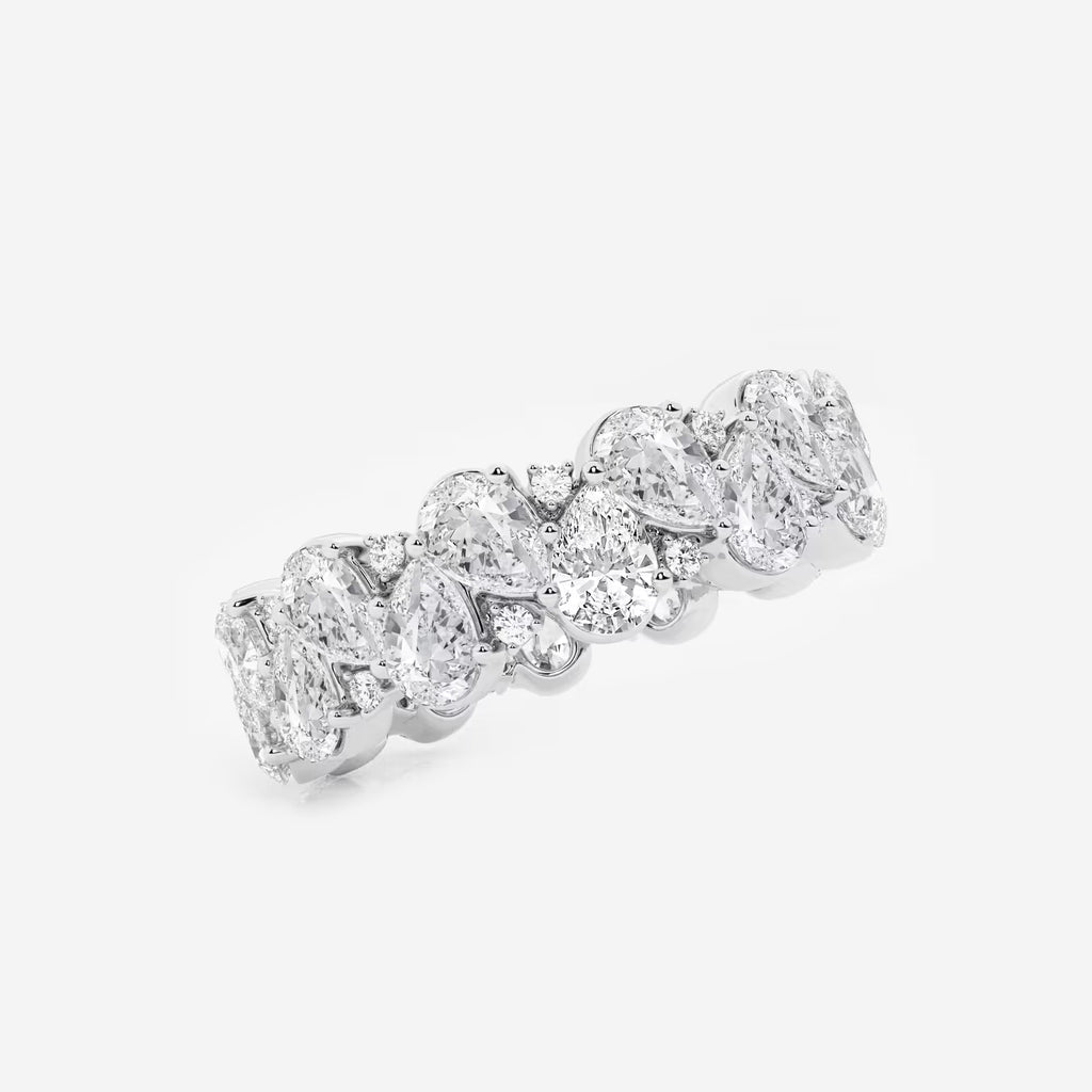 GWA198 - Additional Image 1 for  3 7/8 ctw Pear and Round Lab Grown Diamond Alternating Eternity Band