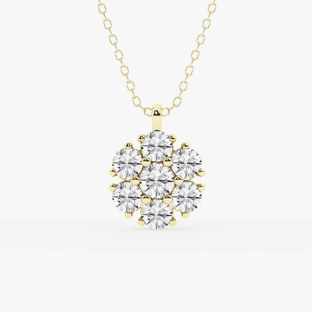 Rund labb odlad diamant blommig kluster uttalande hänge | GBP058 | f79df5b30f84