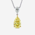 Fancy gele peer Lab Grown Diamond twee-stenen hanger | GBP013 | 8d4bdcbc5eb3