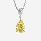 Fancy gele peer Lab Grown Diamond twee-stenen hanger | GBP013 | 8d4bdcbc5eb3