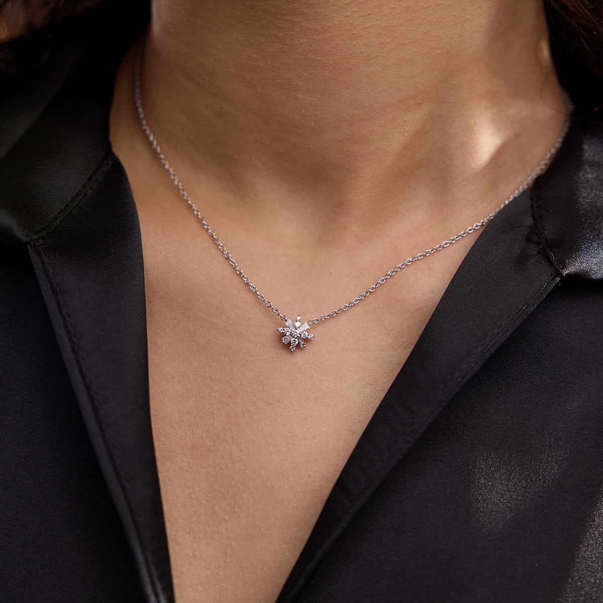 Rund Lab-dyrket Diamond Snowflake Anheng | GBP053 | 744f3e3096f1