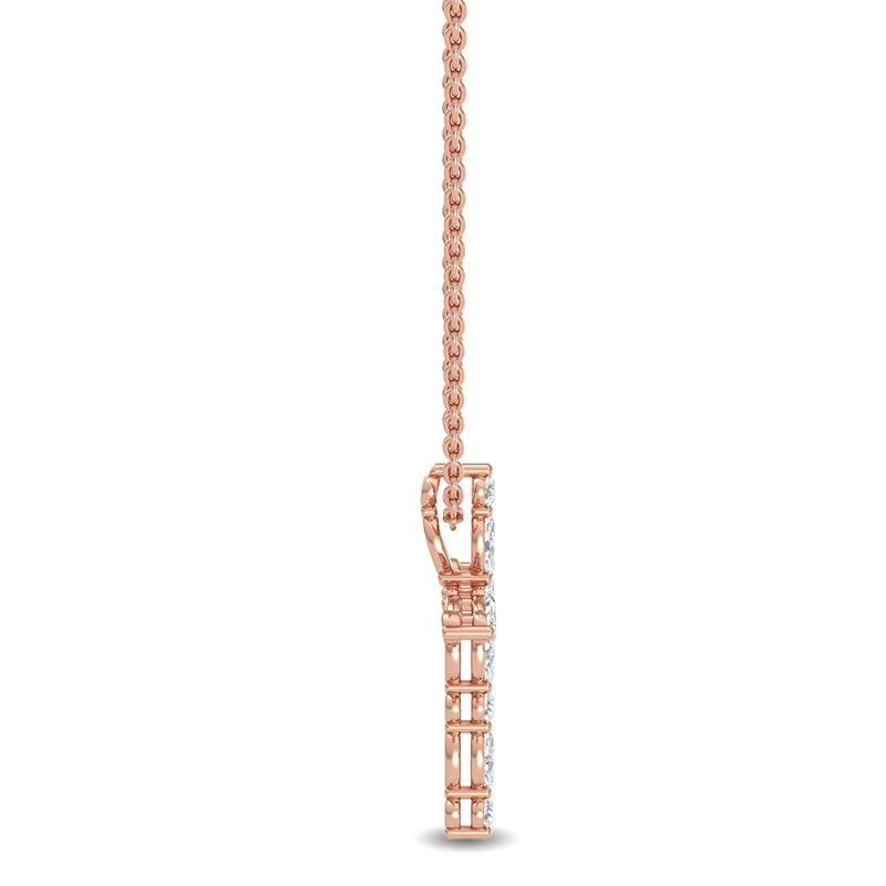 Floating Marquise and Round Lab Grown Diamond Cross Necklace (1/5ctw) — MET-WN-0034 — source LGPCR0019-3.jpg