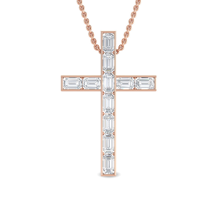 Modern Emerald Cut Lab Grown Diamond Cross Necklace (5/8ctw) — MET-WN-0038 — source LGPCR0021-1.jpg