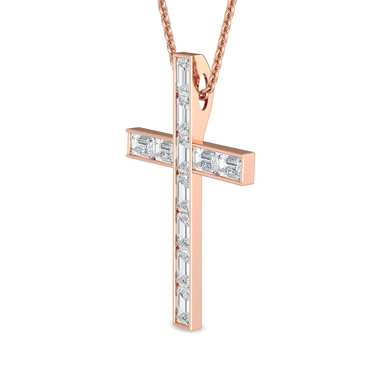 Modern Emerald Cut Lab Grown Diamond Cross Necklace (5/8ctw) — MET-WN-0038 — source LGPCR0021-2.jpg