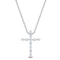 Floating Marquise and Round Lab Grown Diamond Cross Necklace (1/5ctw) — MET-WN-0034 — source LGPCR0022-1.jpg