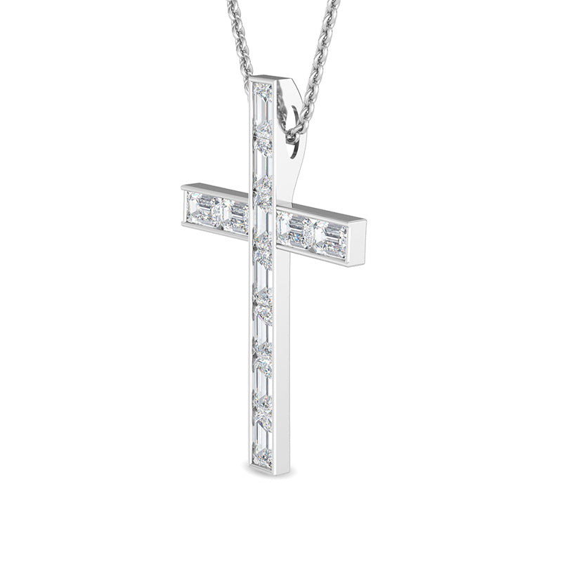 Modern Emerald Cut Lab Grown Diamond Cross Necklace (5/8ctw) — MET-WN-0038 — source LGPCR0024-2.jpg