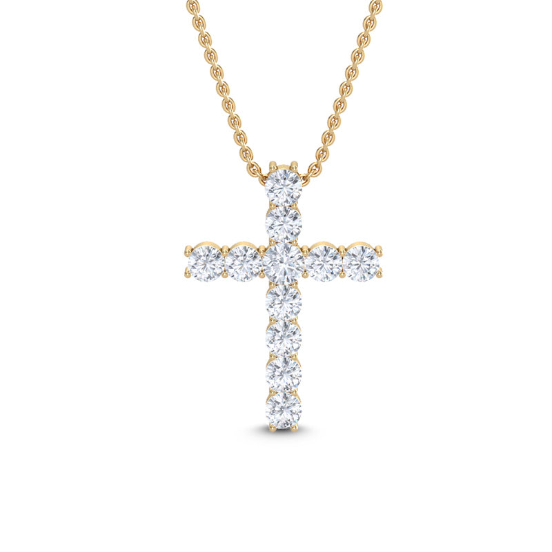 Lab Grown Diamond Cross Pendant — source LGPCR0042-1.jpg (media 46371014770791)
