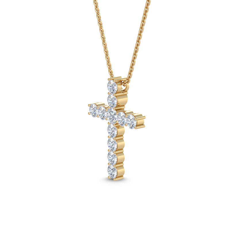 Lab Grown Diamond Cross Pendant — source LGPCR0047-2.jpg (media 46371015327847)