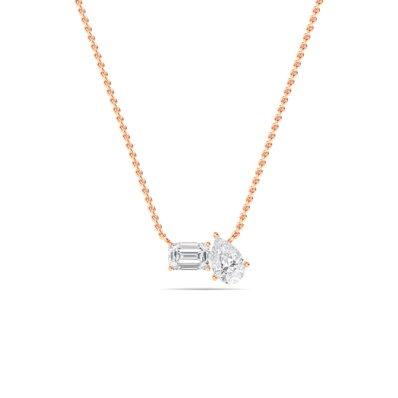 Linear Toi et Moi Pear and Emerald Cut Lab Grown Diamond Necklace (1ctw) — MET-WN-0037 — source LGRFN0007-1.jpg