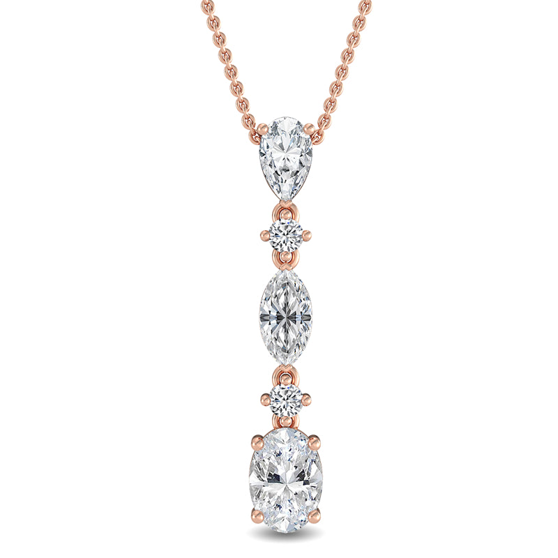 Multi Shape Lab Grown Diamond Drop Necklace (1-5/8ctw) — MET-WN-0039 — source LGRFN0010-1.jpg