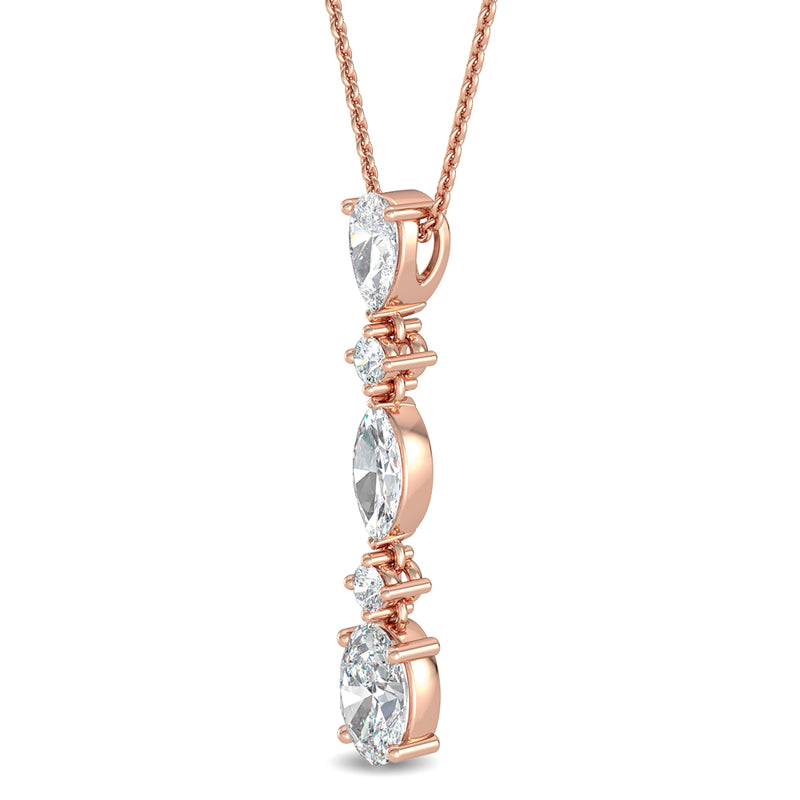 Multi Shape Lab Grown Diamond Drop Necklace (1-5/8ctw) — MET-WN-0039 — source LGRFN0010-2.jpg