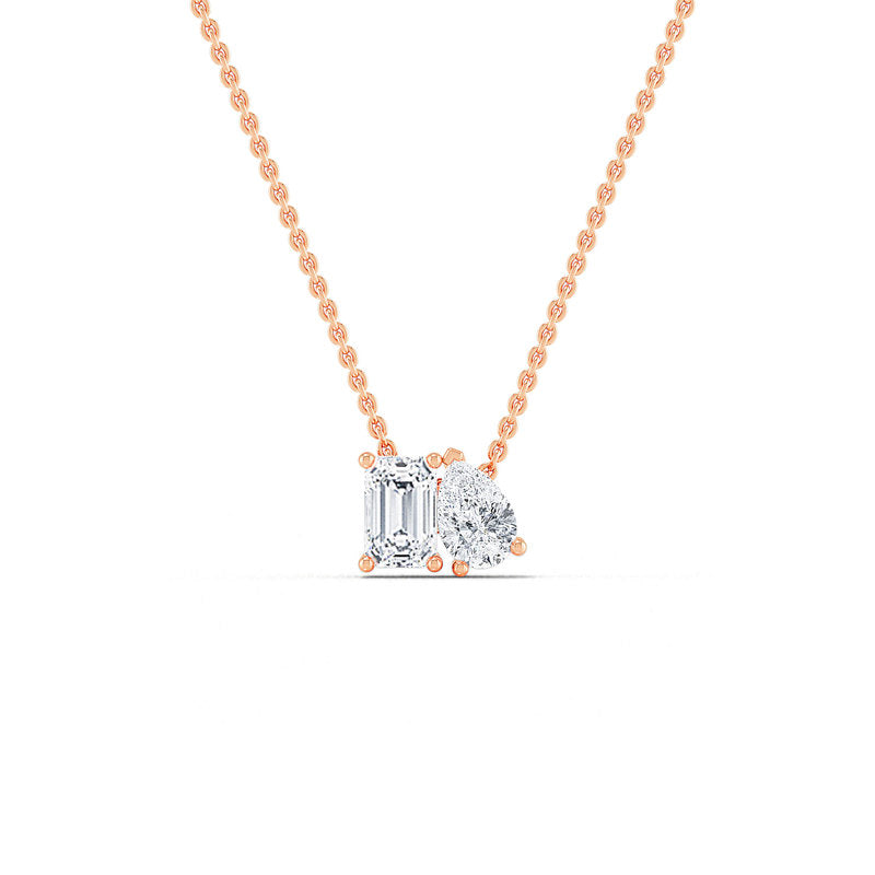 Toi et Moi Pear and Emerald Cut Lab Grown Diamond Necklace (3/4ctw) — MET-WN-0046 — source LGRFN0013-1.jpg