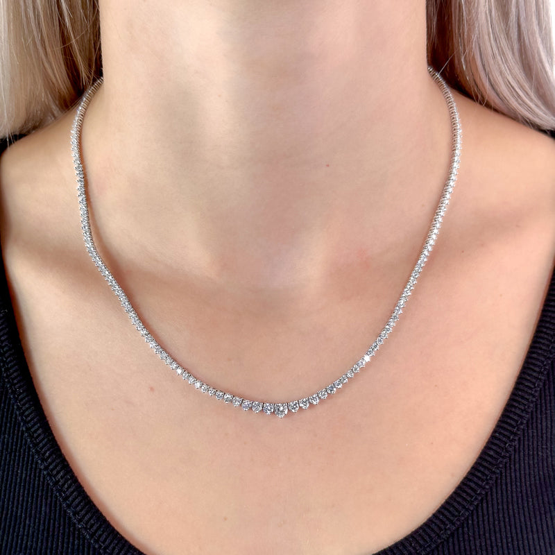 Graduated Riviera Round Lab Grown Diamond Tennis Necklace — MET-WN-0043 — source LGWFN0067-neck.jpg