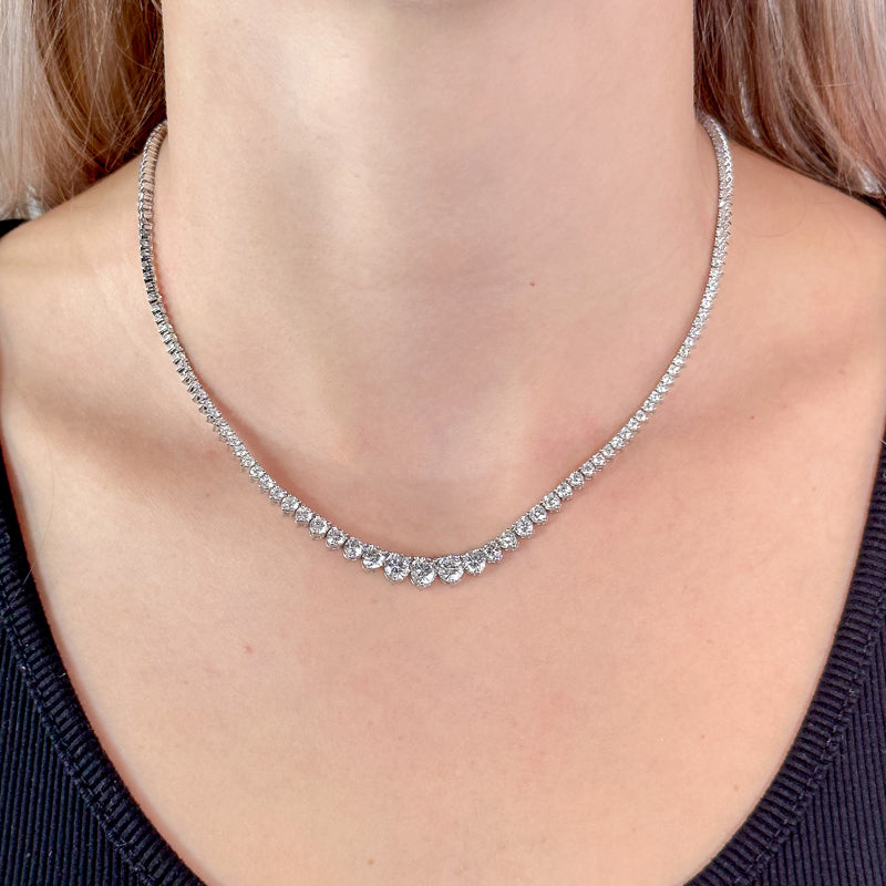 Graduated Riviera Round Lab Grown Diamond Tennis Necklace — MET-WN-0043 — source LGWFN0068-neck.jpg