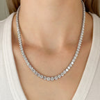 Graduated Riviera Round Lab Grown Diamond Tennis Necklace — MET-WN-0043 — source LGWFN0069-neck.jpg