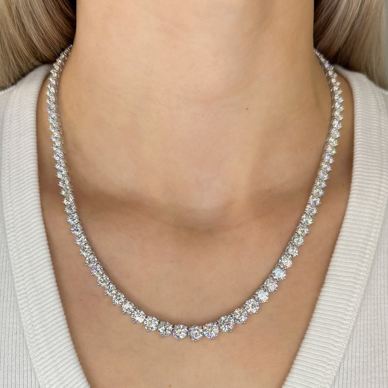 Graduated Riviera Round Lab Grown Diamond Tennis Necklace — MET-WN-0043 — source LGWFN0070-neck.jpg