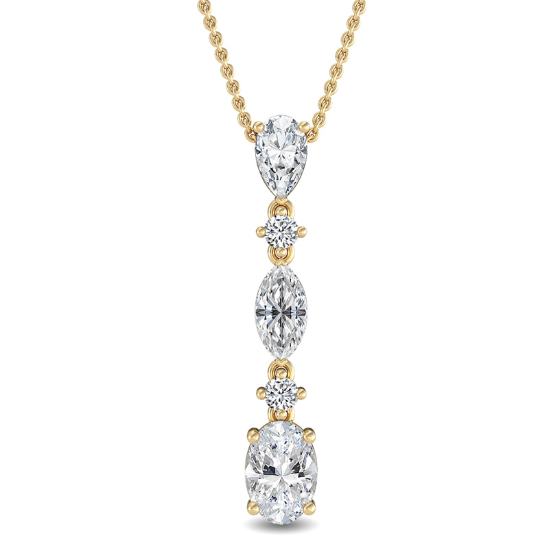 Multi Shape Lab Grown Diamond Drop Necklace (1-5/8ctw) — MET-WN-0039 — source LGYFN0013-1.jpg