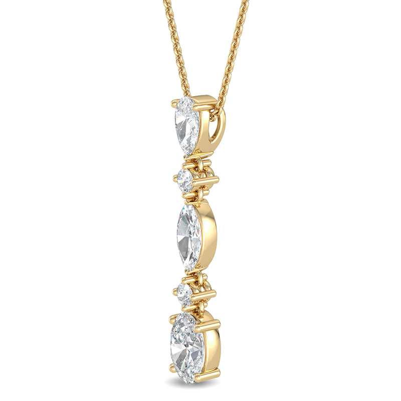 Multi Shape Lab Grown Diamond Drop Necklace (1-5/8ctw) — MET-WN-0039 — source LGYFN0013-2.jpg