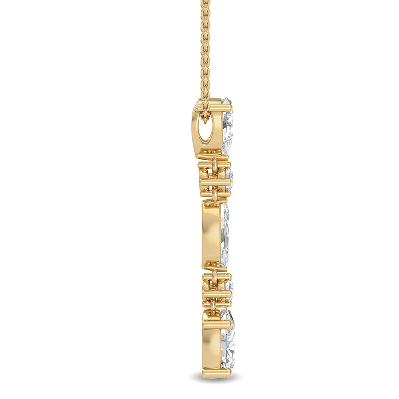 Multi Shape Lab Grown Diamond Drop Necklace (1-5/8ctw) — MET-WN-0039 — source LGYFN0013-3.jpg