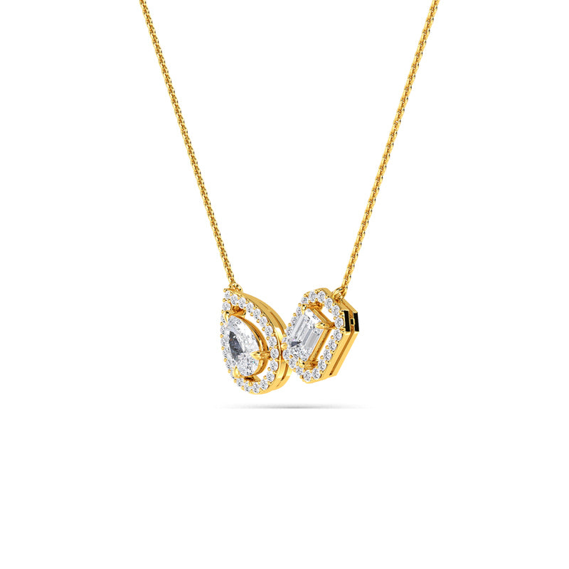 Toi et Moi Pear and Emerald Cut Lab Grown Diamond Halo Necklace (1-3/8ctw) — MET-WN-0047 — source LGYFN0015-2.jpg
