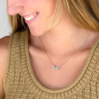 Toi et Moi Pear and Emerald Cut Lab Grown Diamond Halo Necklace (1-3/8ctw) — MET-WN-0047 — source LGYFN0015-neck.jpg