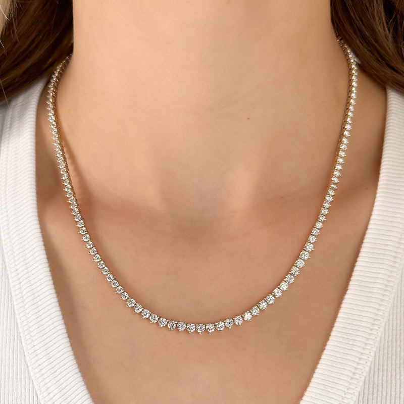 Graduated Riviera Round Lab Grown Diamond Tennis Necklace — MET-WN-0043 — source LGYFN0023-neck.jpg