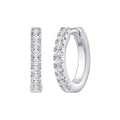 14K white gold lab-grown diamond huggie hoop earrings | MET-RE-0001
