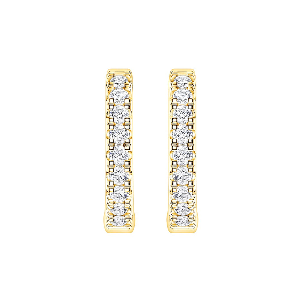 14K yellow gold lab-grown diamond huggie hoop earrings | MET-RE-0001