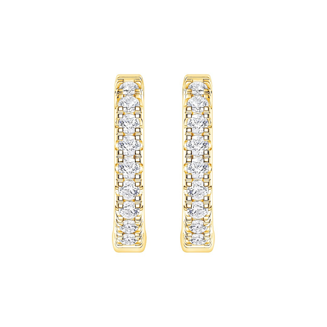 14K yellow gold lab-grown diamond huggie hoop earrings | MET-RE-0001