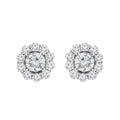 Halo Lab-Grown Diamond Stud Earrings in white gold, view 1 | MET-RE-0010-M01