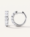 Bar-Set Lab-Grown Diamond Hoop Earrings in white gold, view 1 | MET-RE-0012-M01