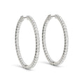 Pavé Lab-Grown Diamond Hoop Earrings in white gold, view 1 | MET-RE-0020-M01