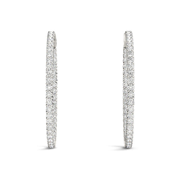 Pavé Lab-Grown Diamond Hoop Earrings in white gold, view 4 | MET-RE-0020-M04