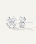 Pear-Shaped Lab-Grown Diamond Cluster Earrings in white gold, view 1 | MET-RE-0021-M01