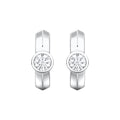 Round Bezel-Set Lab-Grown Diamond Huggie Hoop Earrings in white gold, view 1 | MET-RE-0025-M01