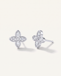 Rosette Lab-Grown Diamond Stud Earrings in white gold, view 1 | MET-RE-0028-M01