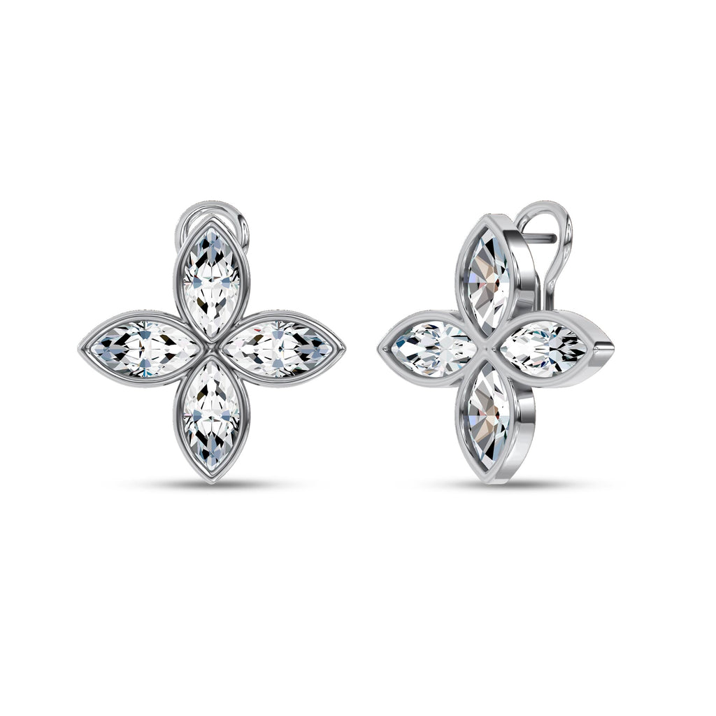 Rosette Lab-Grown Diamond Stud Earrings in white gold, view 2 | MET-RE-0028-M11
