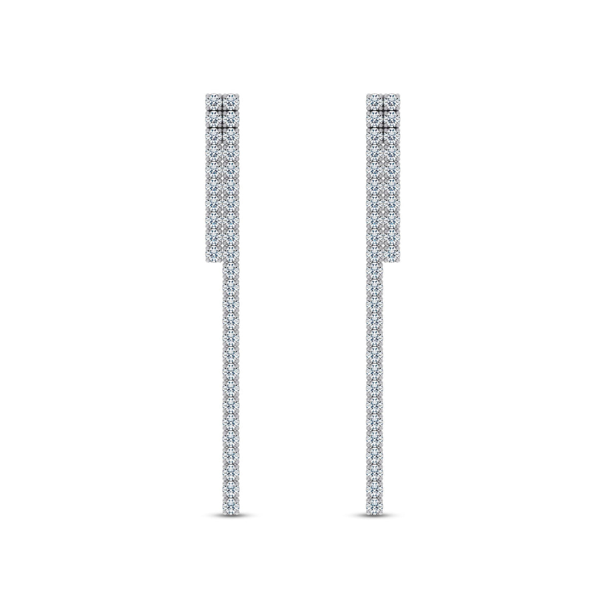 Linear Lab-Grown Diamond Drop Earrings in white gold, view 1 | MET-RE-0029-M01