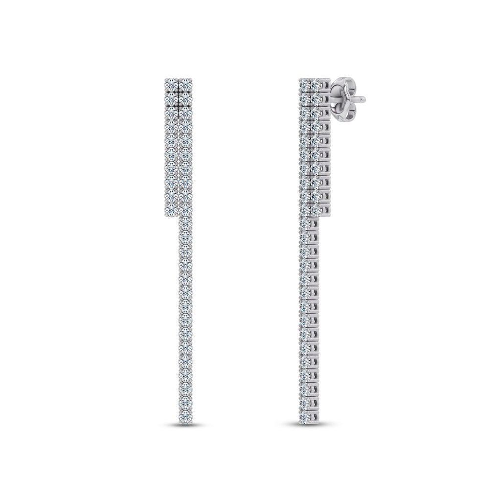 Linear Lab-Grown Diamond Drop Earrings in white gold, view 2 | MET-RE-0029-M02