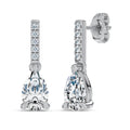 Pear Lab-Grown Diamond Link Drop Earrings in white gold, view 1 | E042-M01