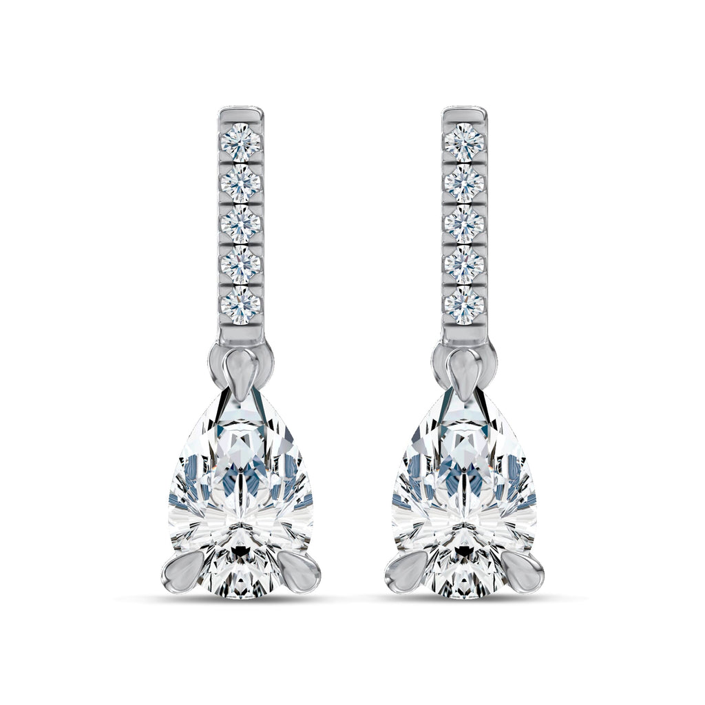 Pear Lab-Grown Diamond Link Drop Earrings in white gold, view 3 | E042-M03