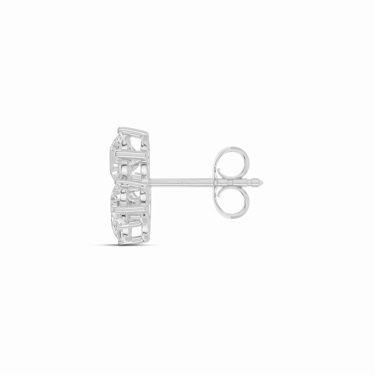 Sculpted Mixed-Shape Lab-Grown Diamond Stud Earrings in white gold, view 3 | E044-M03