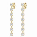 Linear Lab-Grown Diamond Drop Earrings in yellow gold, view 1 | E048-M01